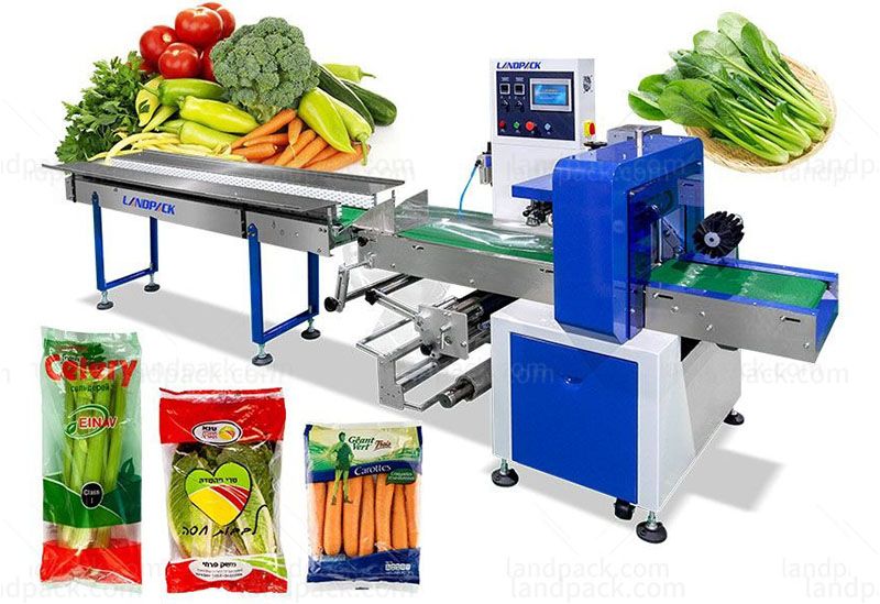 Automatic Horizontal Vegetable Lettuce Flow Pack Machine